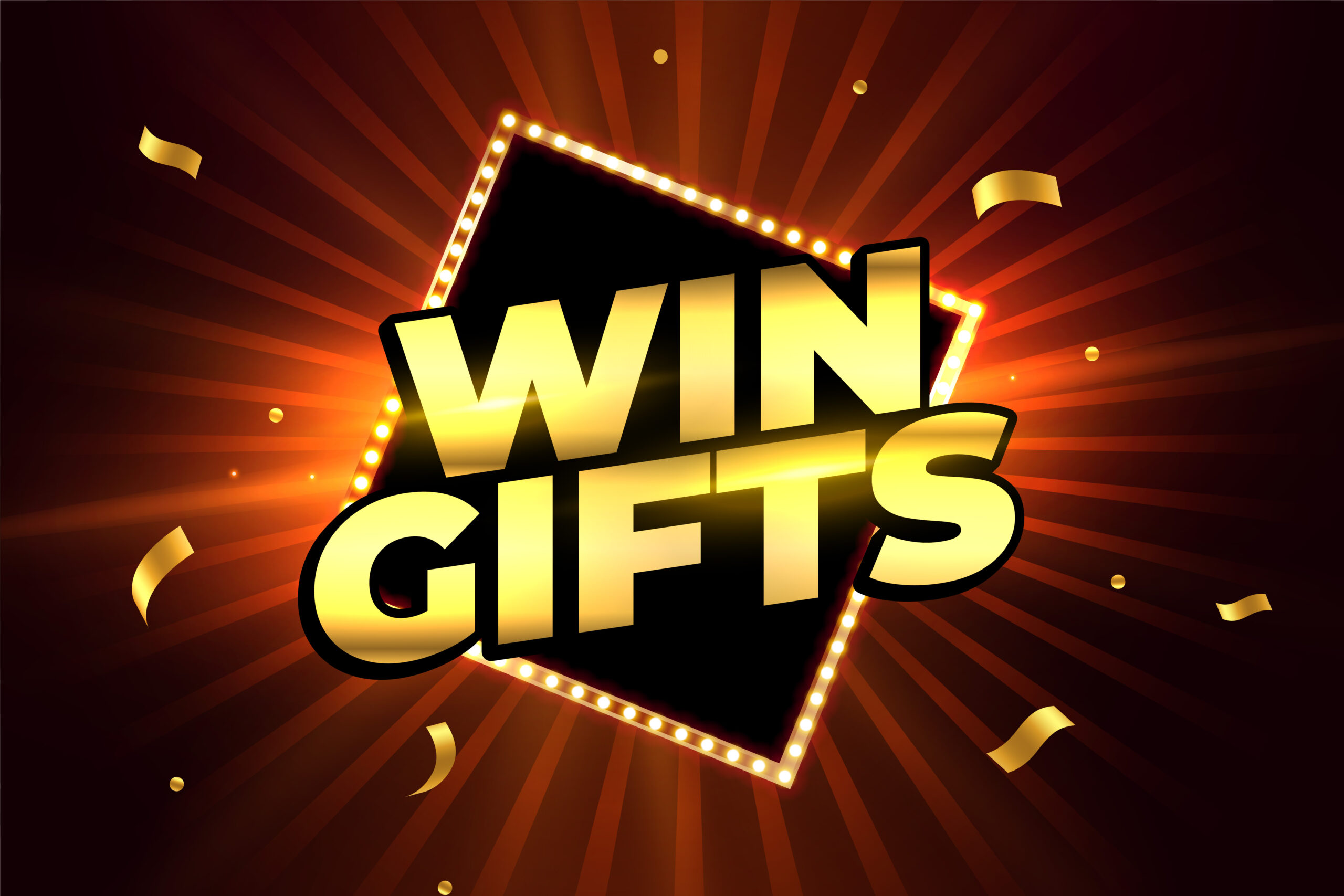 win gift prize golden celebration background